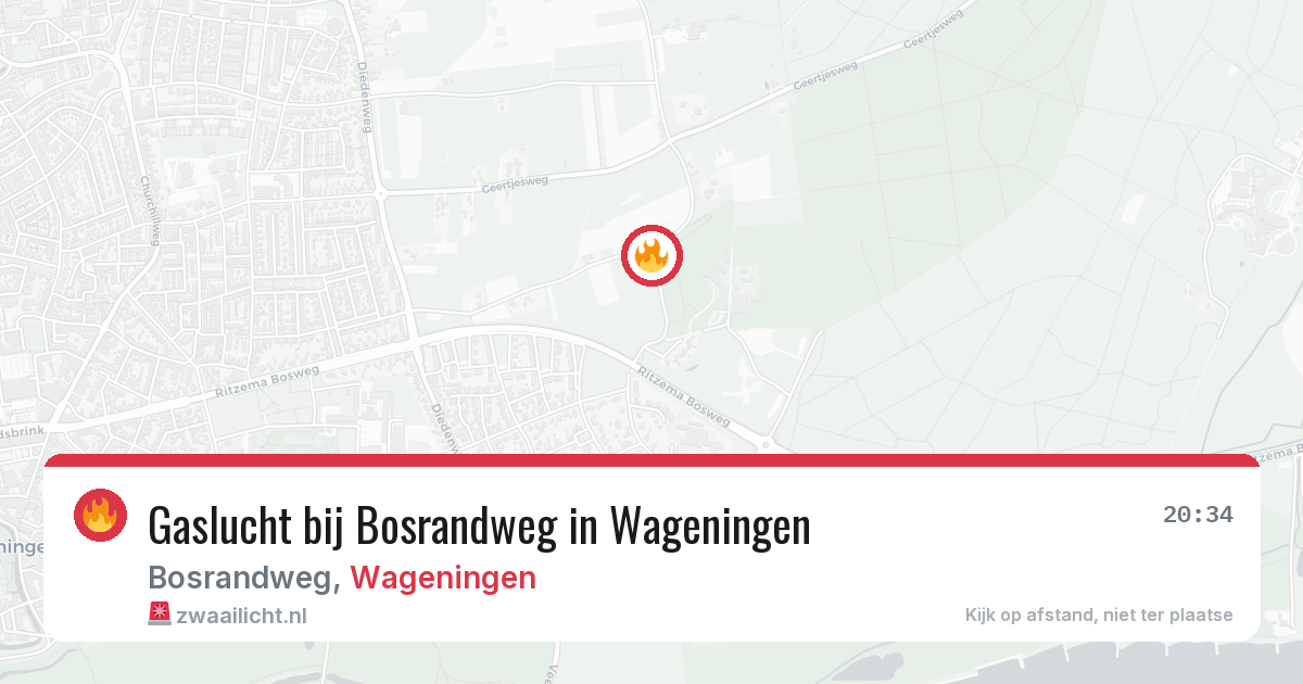 Gaslucht bij Bosrandweg in Wageningen — 4 apr 2026