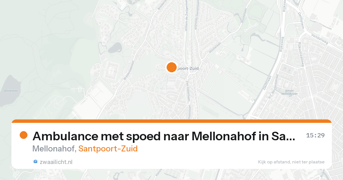 Ambulance met spoed naar Mellonahof in Santpoort-Zuid — 27 mei 2026