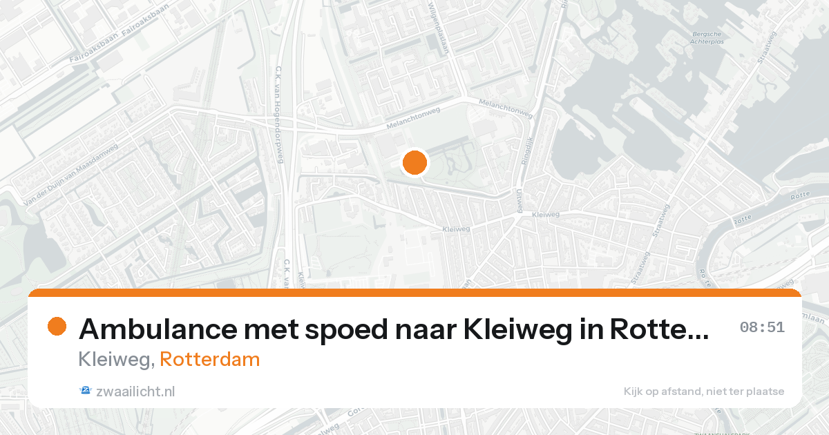 Ambulance met spoed naar Kleiweg in Rotterdam — 15 aug 2026