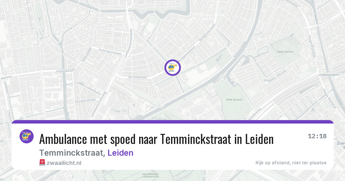 Ambulance met spoed naar Temminckstraat in Leiden — 5 jul 2026