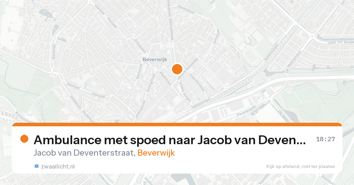 Ambulance met spoed naar Jacob van Deventerstraat in Beverwijk — 18 aug 2026