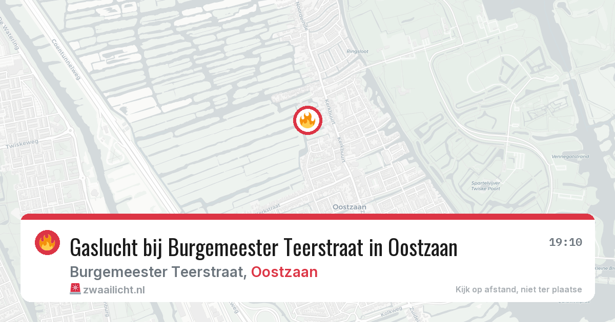 Gaslucht bij Burgemeester Teerstraat in Oostzaan — 30 apr 2026