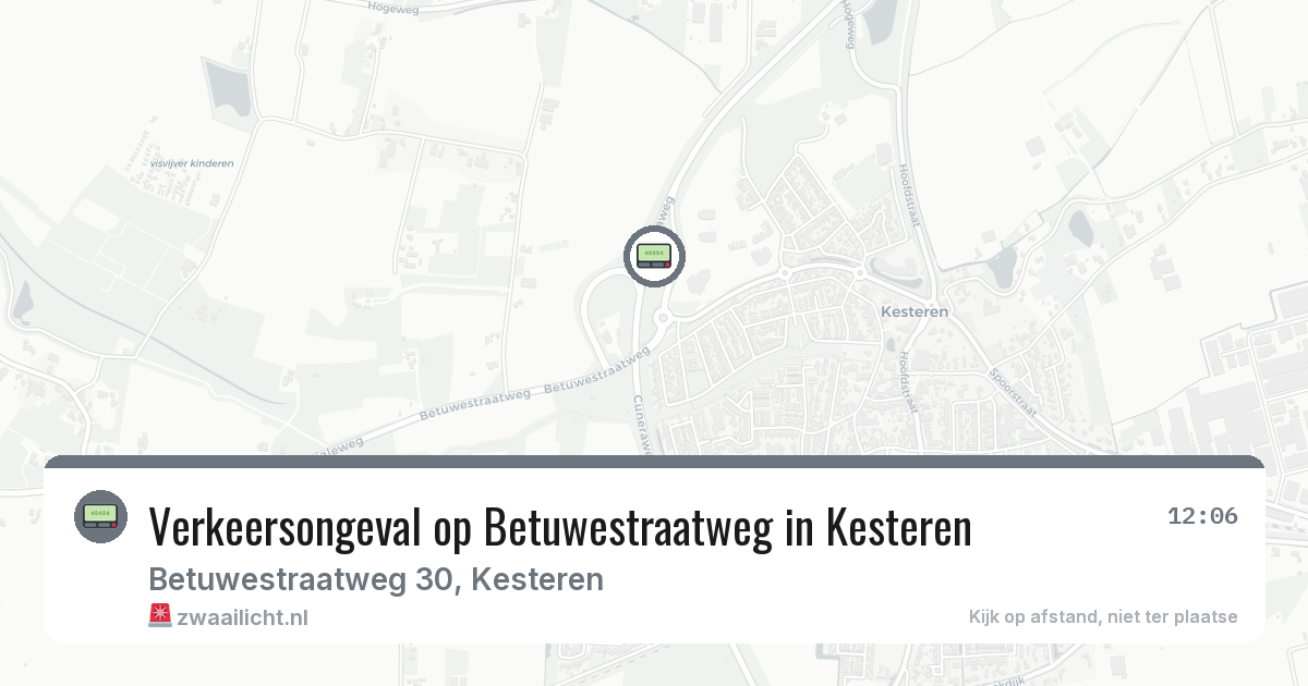 Verkeersongeval op Betuwestraatweg in Kesteren — 13 feb 2026