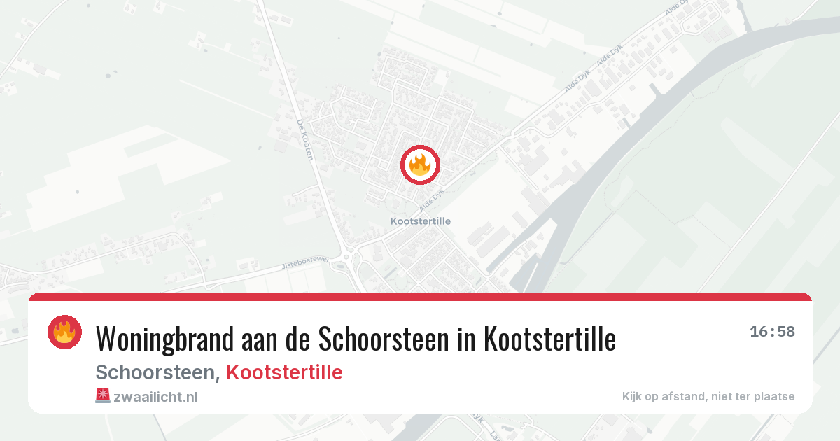 Woningbrand aan de Schoorsteen in Kootstertille — 1 mrt 2026
