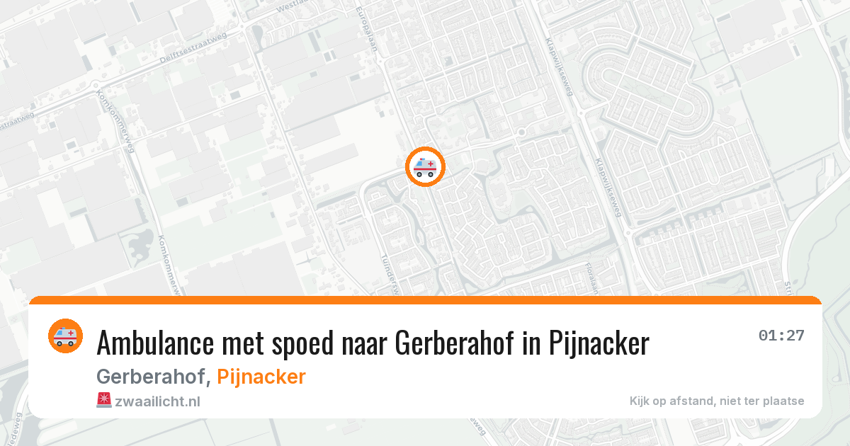 Ambulance met spoed naar Gerberahof in Pijnacker — 28 jun 2026