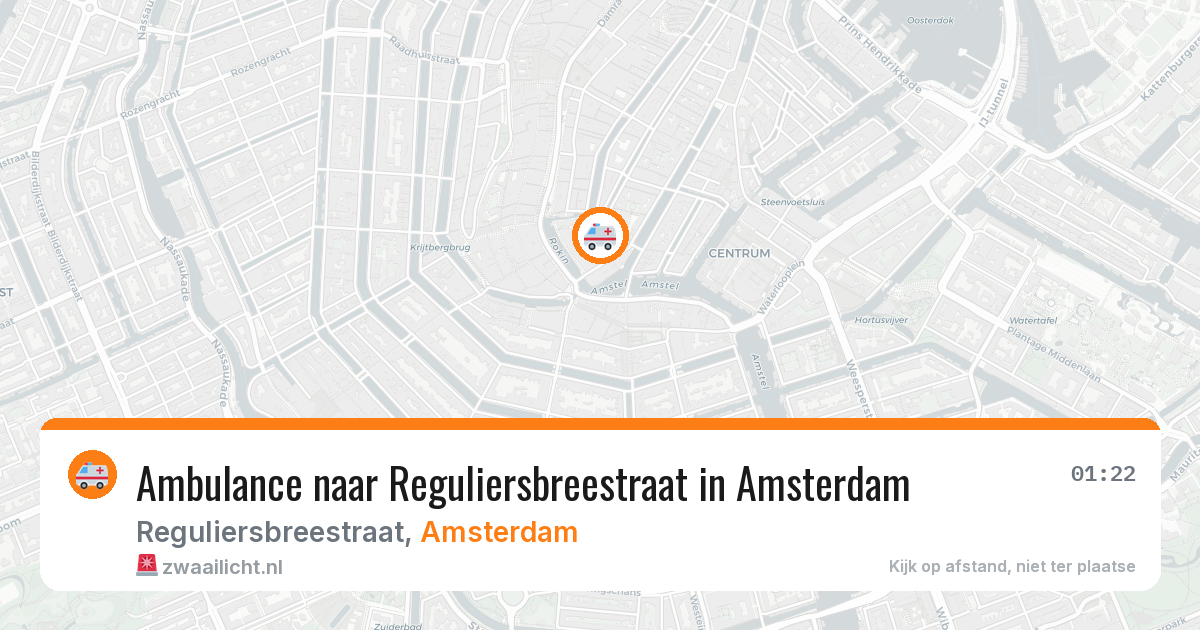 Ambulance naar Reguliersbreestraat in Amsterdam — 29 jun 2026