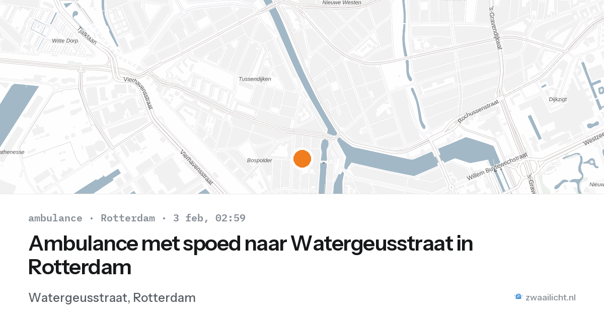 Ambulance met spoed naar Watergeusstraat in Rotterdam — 3 feb 2026