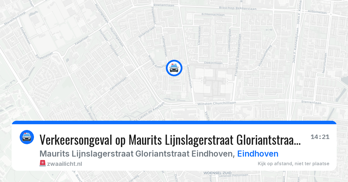 Verkeersongeval op Maurits Lijnslagerstraat Gloriantstraat Eindhoven in Eindhoven — 22 jun 2026