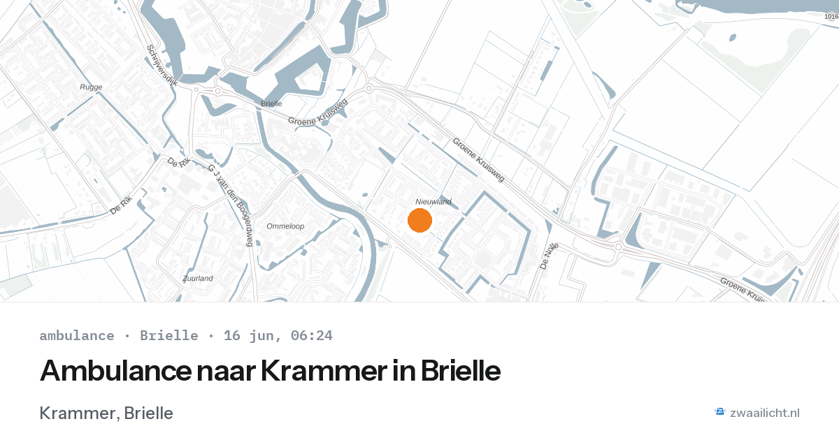 Ambulance naar Krammer in Brielle — 16 jun 2026