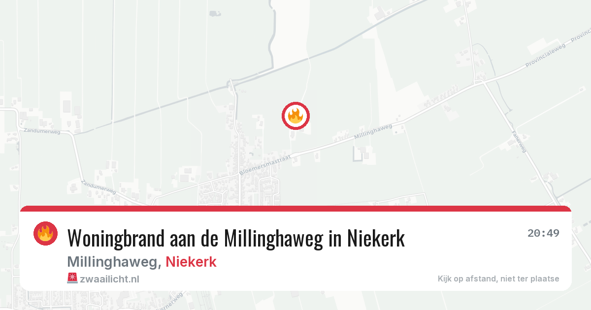 Woningbrand aan de Millinghaweg in Niekerk — 1 feb 2026