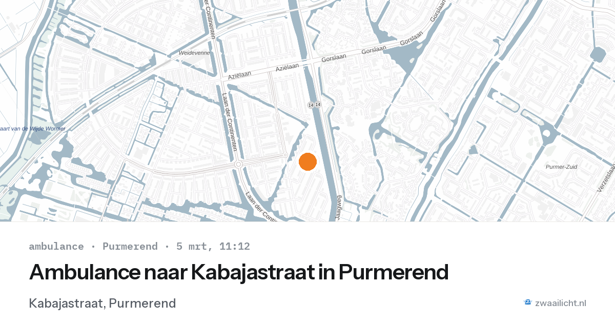 Ambulance naar Kabajastraat in Purmerend — 5 mrt 2026