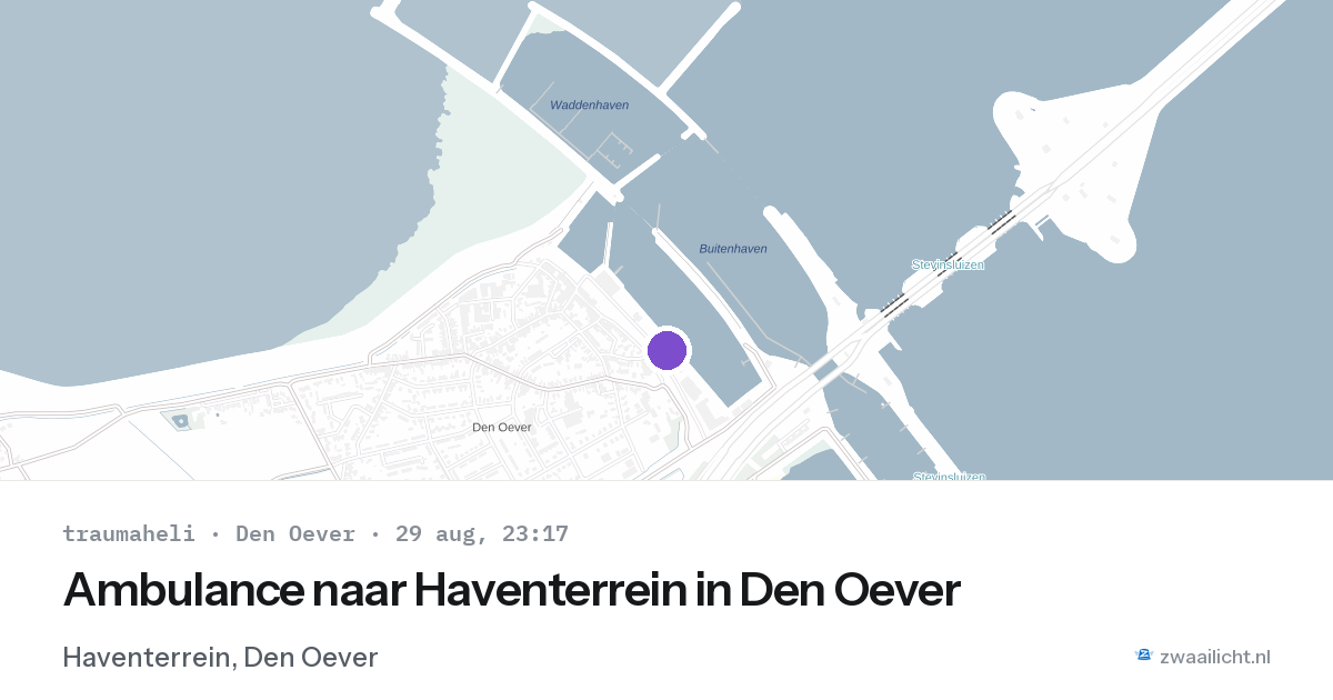 Ambulance naar Haventerrein in Den Oever — 29 aug 2026
