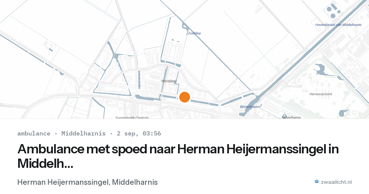 Ambulance met spoed naar Herman Heijermanssingel in Middelharnis — 2 sep 2026