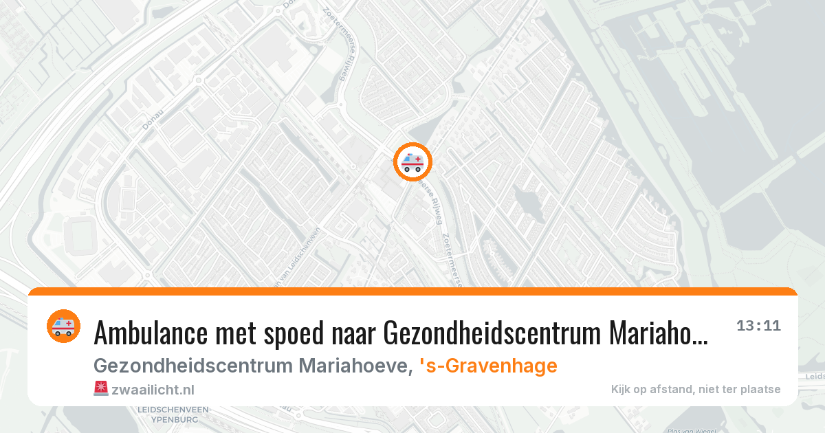 Ambulance met spoed naar Gezondheidscentrum Mariahoeve in 's-Gravenhage — 27 mrt 2026