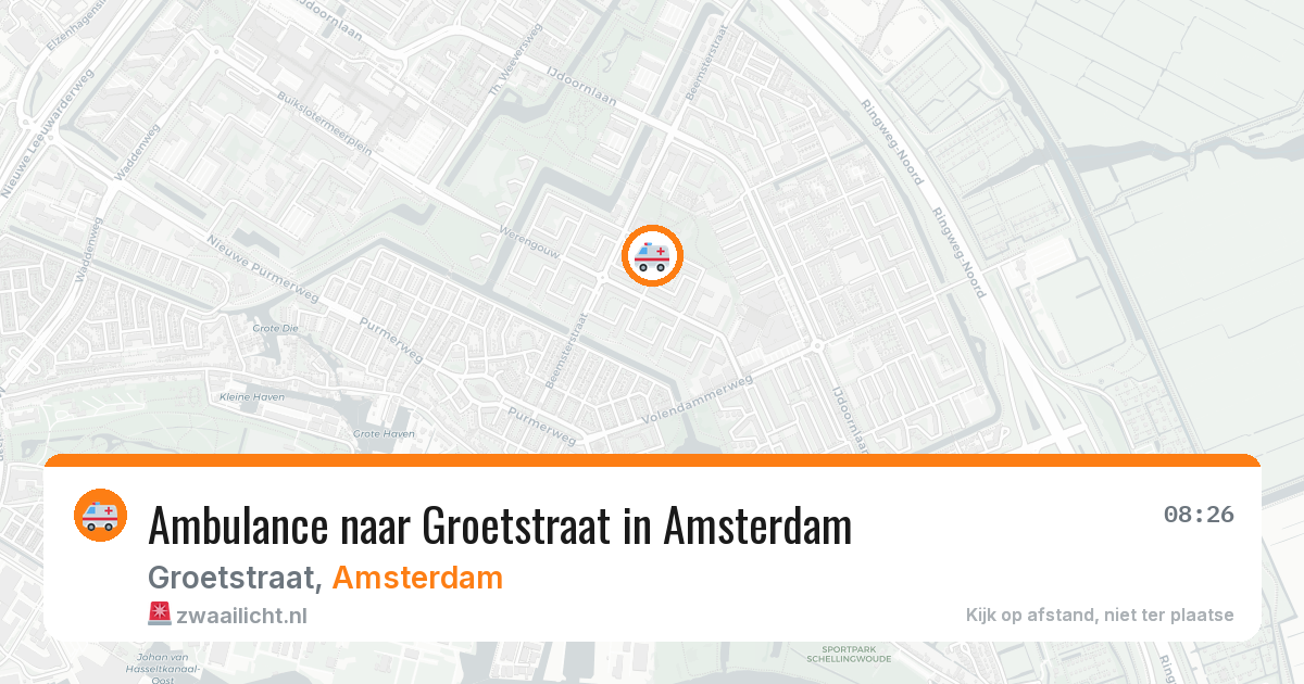 Ambulance naar Groetstraat in Amsterdam — 20 jun 2026
