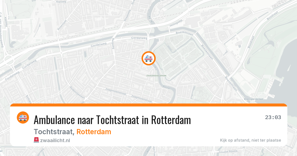 Ambulance naar Tochtstraat in Rotterdam — 9 aug 2026