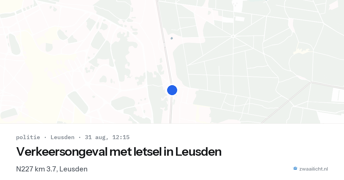 Verkeersongeval met letsel in Leusden — 31 aug 2026