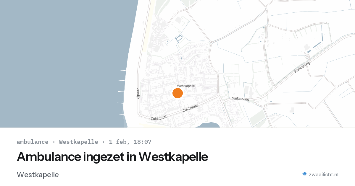 Ambulance ingezet in Westkapelle — 1 feb 2026