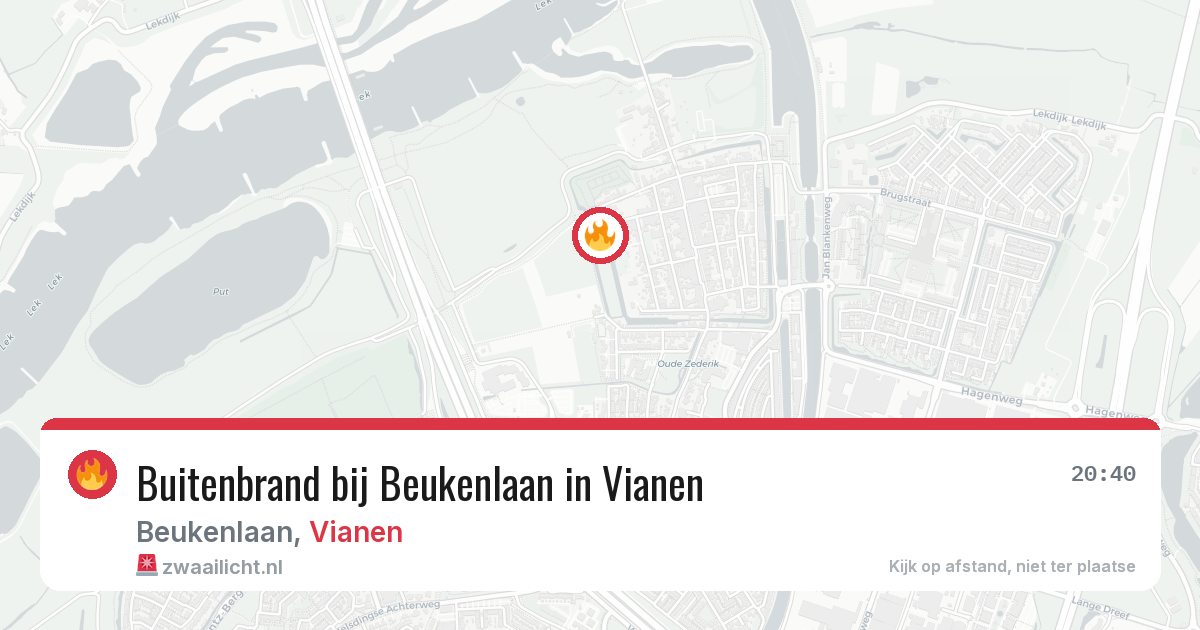 Buitenbrand bij Beukenlaan in Vianen — 24 mei 2026