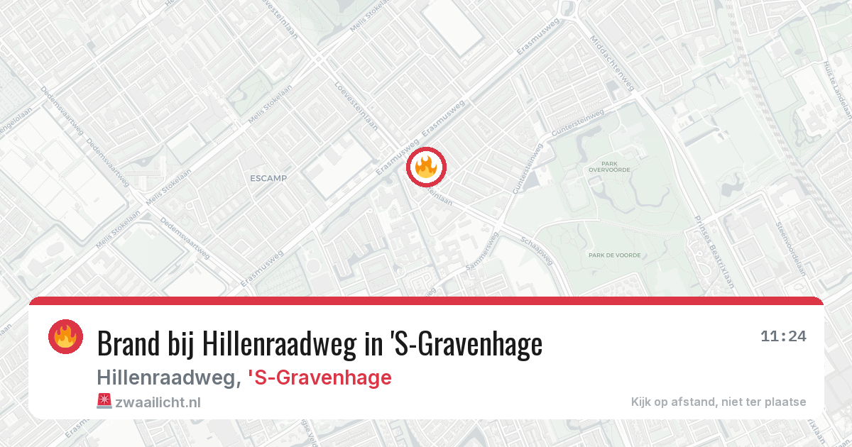 Brand bij Hillenraadweg in 'S-Gravenhage — 10 mrt 2026