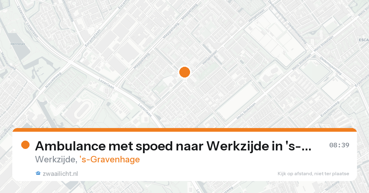 Ambulance met spoed naar Werkzijde in 's-Gravenhage — 19 aug 2026