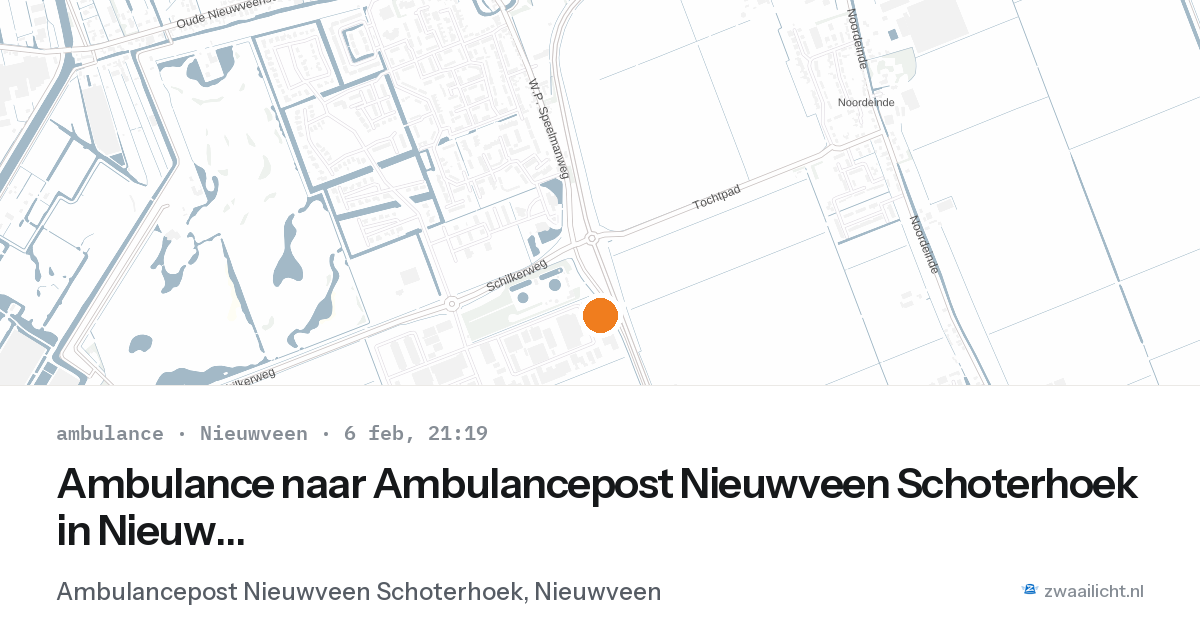 Ambulance naar Ambulancepost Nieuwveen Schoterhoek in Nieuwveen — 6 feb 2026