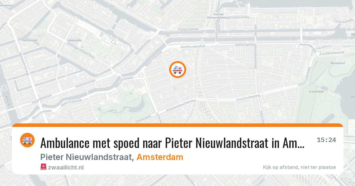 Ambulance met spoed naar Pieter Nieuwlandstraat in Amsterdam — 14 aug 2026