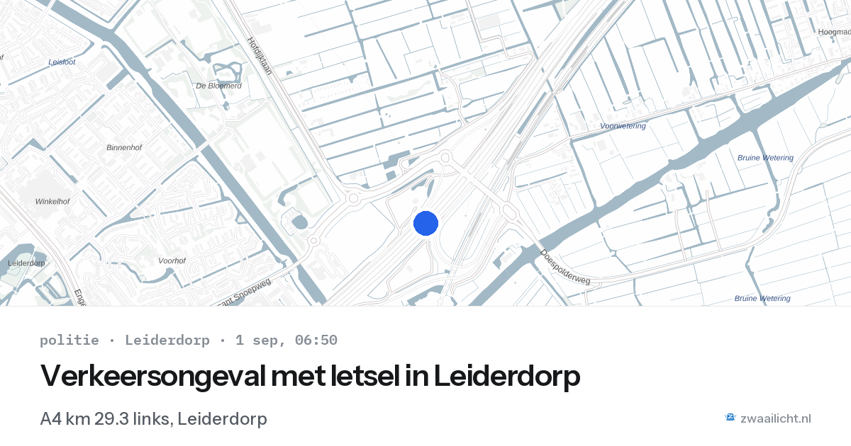 Verkeersongeval met letsel in Leiderdorp — 1 sep 2026