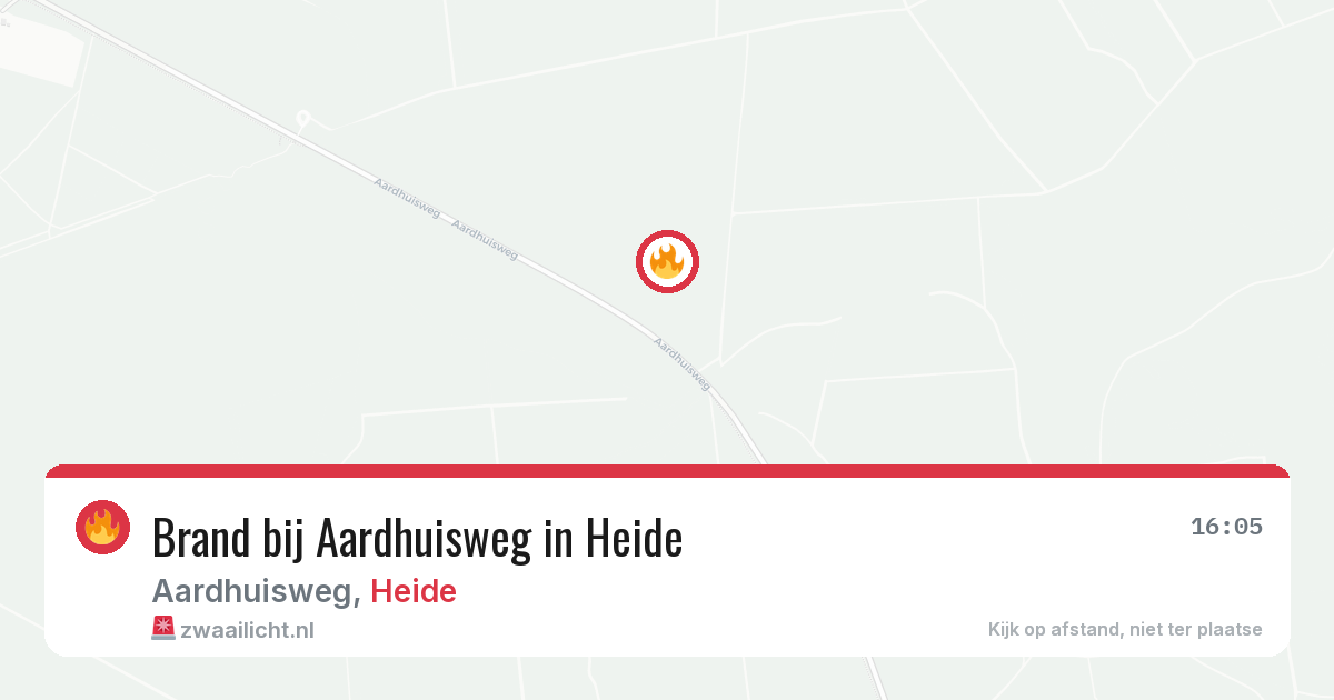 Brand bij Aardhuisweg in Heide — 14 aug 2026