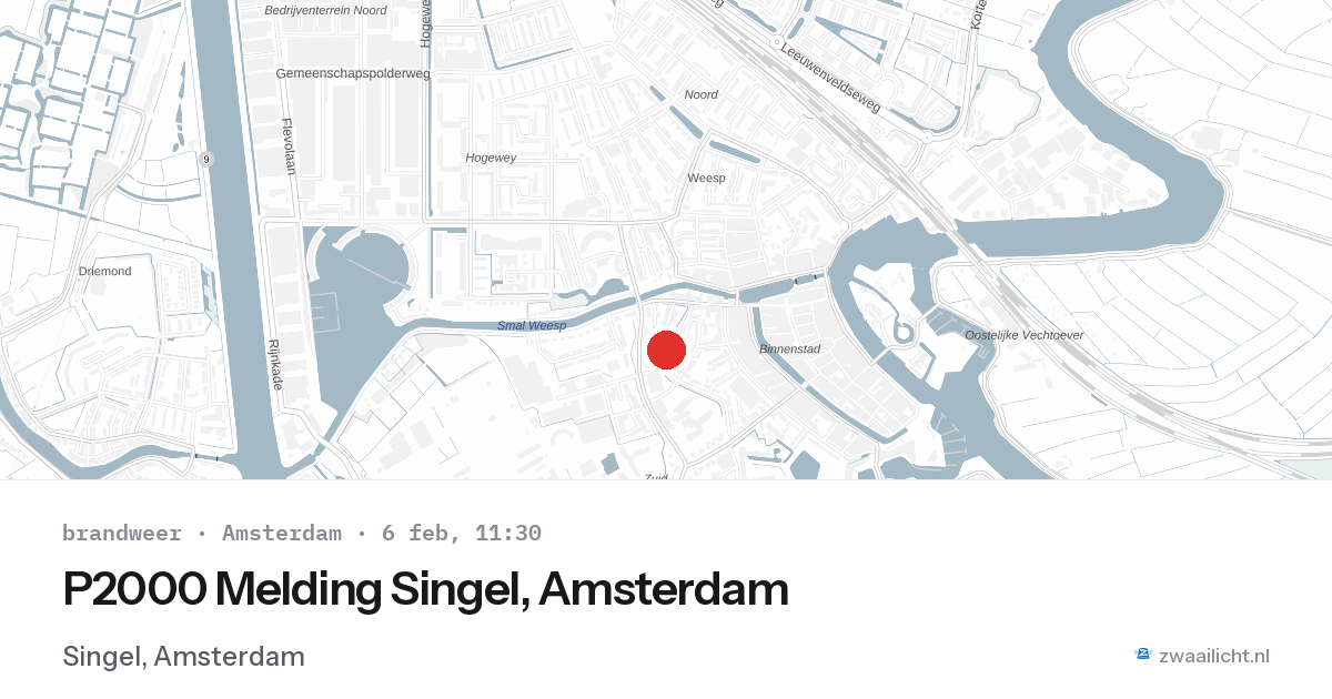 P2000 Melding Singel, Amsterdam — 6 feb 2026