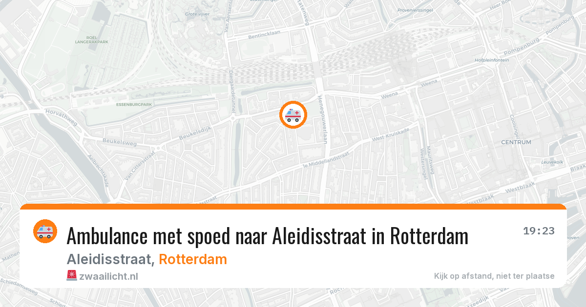 Ambulance met spoed naar Aleidisstraat in Rotterdam — 7 aug 2026