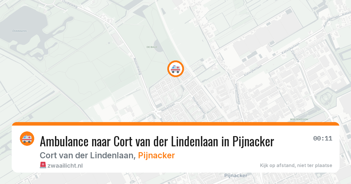 Ambulance naar Cort van der Lindenlaan in Pijnacker — 3 aug 2026
