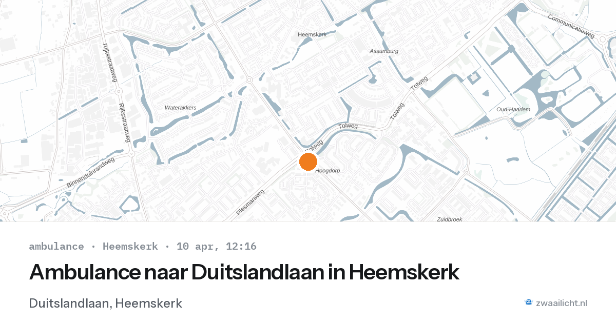 Ambulance naar Duitslandlaan in Heemskerk — 10 apr 2026