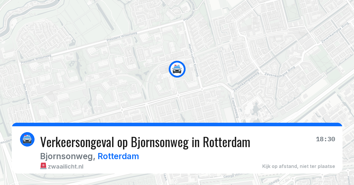 Verkeersongeval op Bjornsonweg in Rotterdam — 9 feb 2026