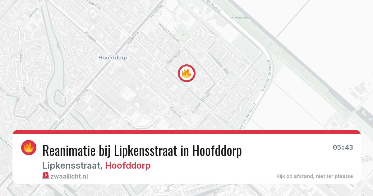 Reanimatie bij Lipkensstraat in Hoofddorp — 19 mei 2026