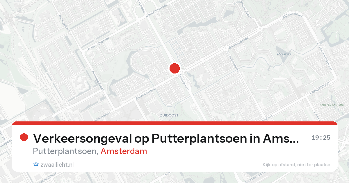 Verkeersongeval op Putterplantsoen in Amsterdam — 20 aug 2026
