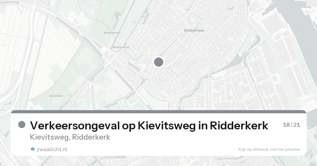 Verkeersongeval op Kievitsweg in Ridderkerk — 23 feb 2026
