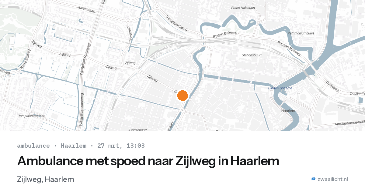 Ambulance met spoed naar Zijlweg in Haarlem — 27 mrt 2026