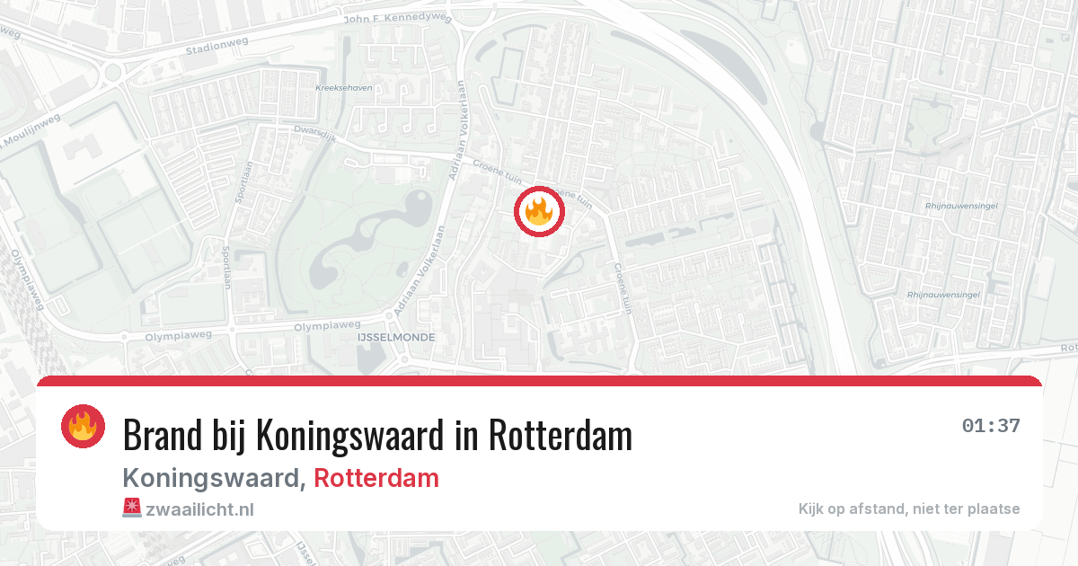 Brand bij Koningswaard in Rotterdam — 13 apr 2026