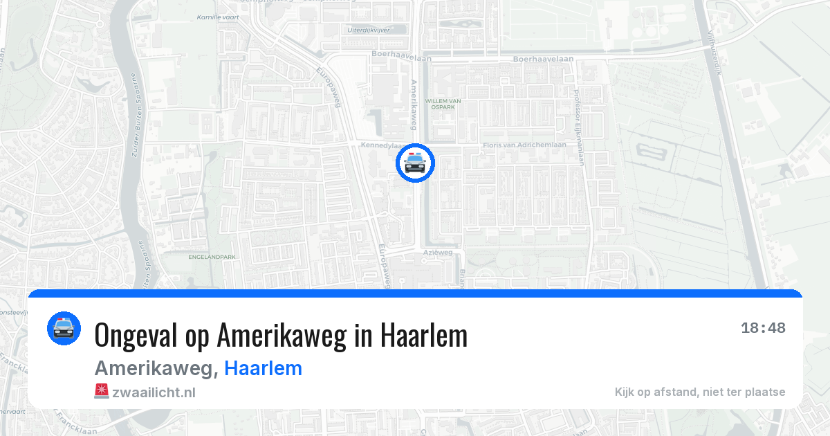 Ongeval op Amerikaweg in Haarlem — 18 mrt 2026