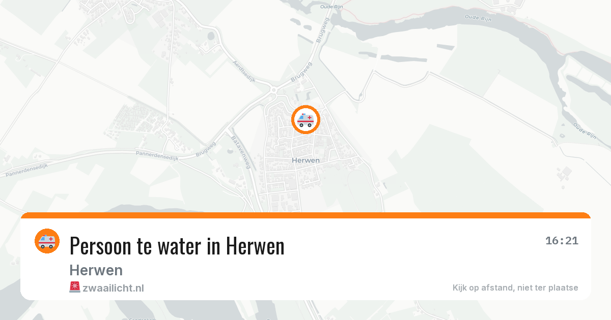 Persoon te water in Herwen — 10 mei 2026