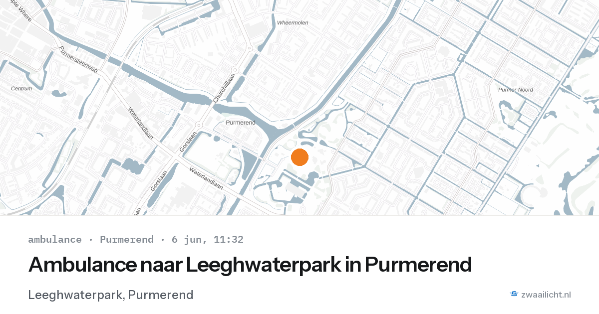 Ambulance naar Leeghwaterpark in Purmerend — 6 jun 2026
