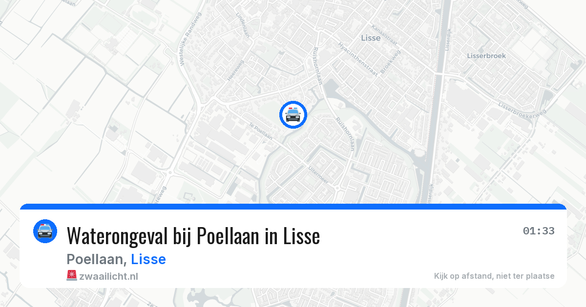 Waterongeval bij Poellaan in Lisse — 28 mei 2026