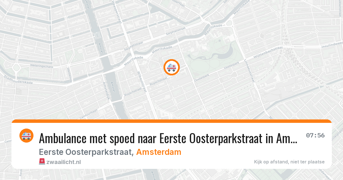 Ambulance met spoed naar Eerste Oosterparkstraat in Amsterdam — 26 mei 2026