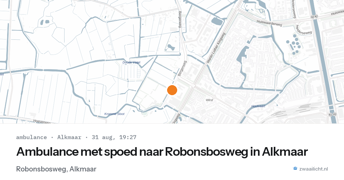 Ambulance met spoed naar Robonsbosweg in Alkmaar — 31 aug 2026