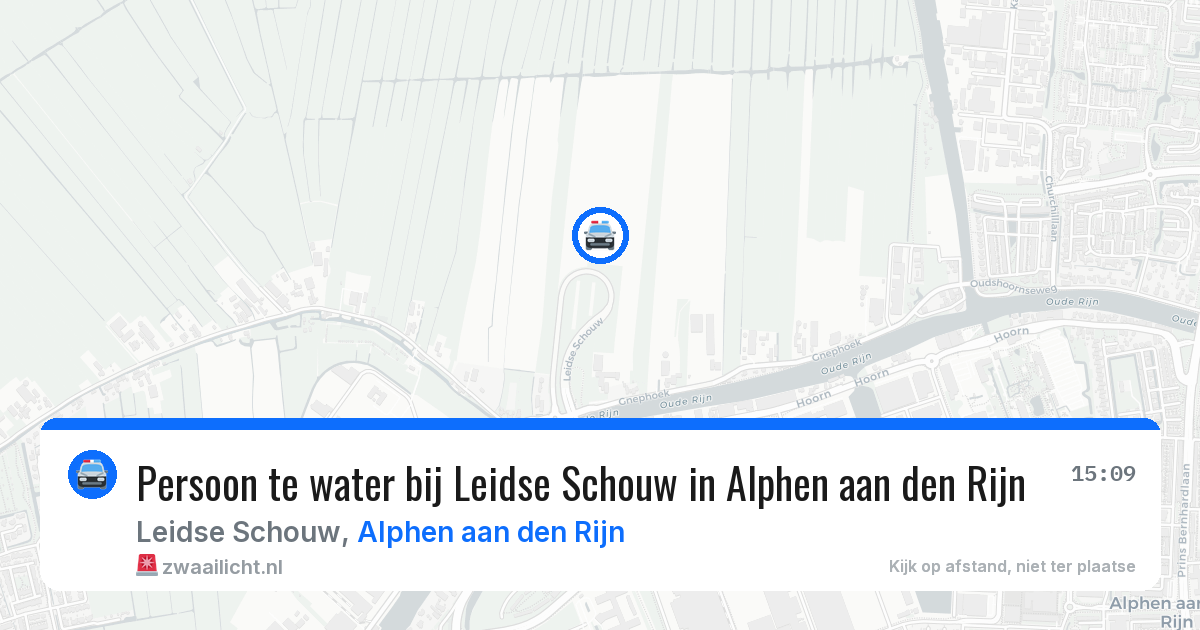Persoon te water bij Leidse Schouw in Alphen aan den Rijn — 11 apr 2026