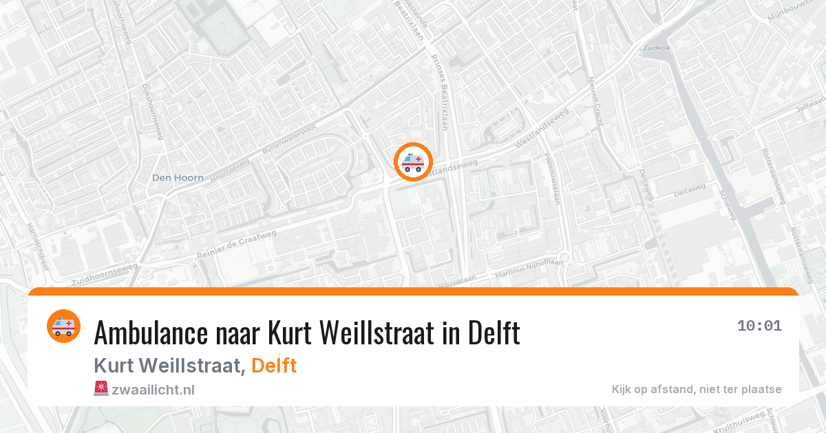 Ambulance naar Kurt Weillstraat in Delft — 1 jul 2026