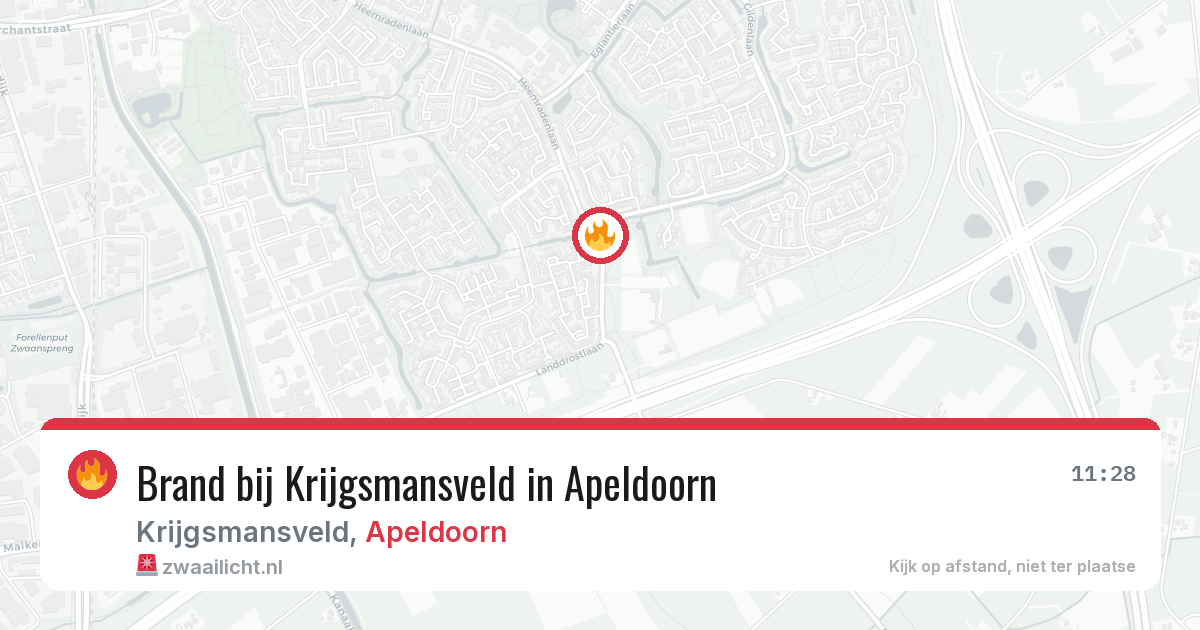 Brand bij Krijgsmansveld in Apeldoorn — 13 mei 2026