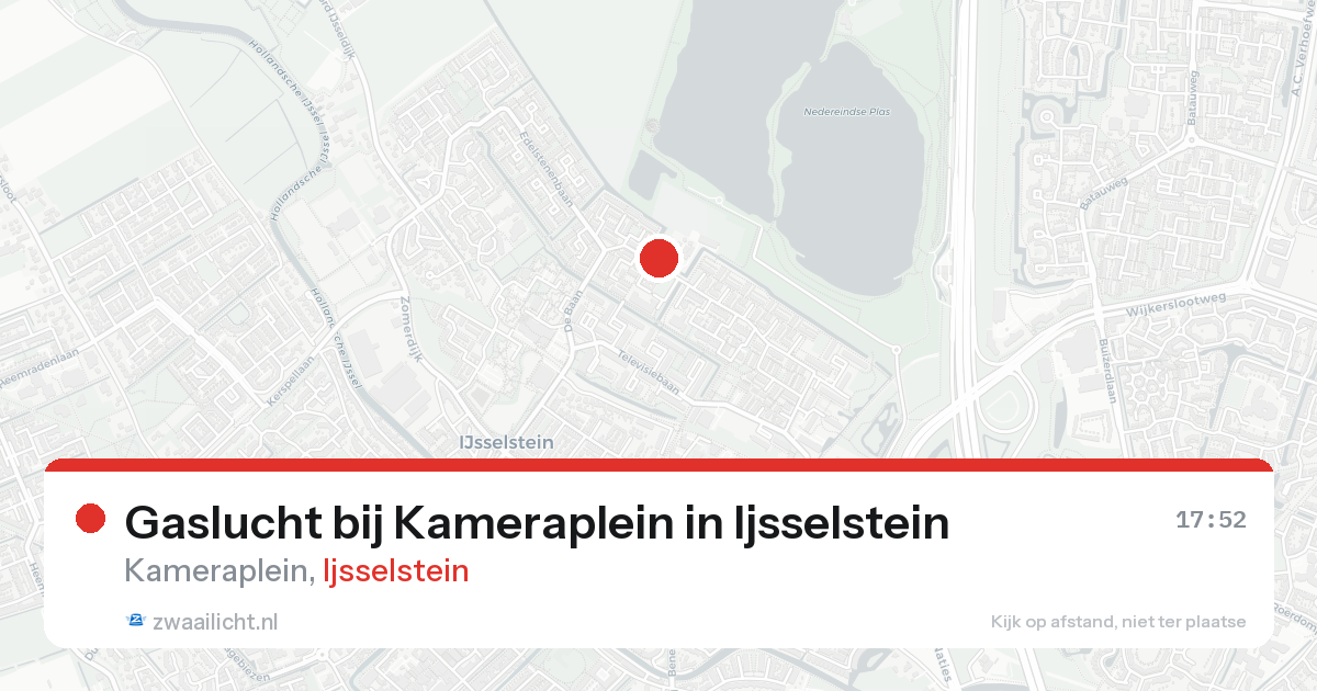 Gaslucht bij Kameraplein in Ijsselstein — 18 aug 2026