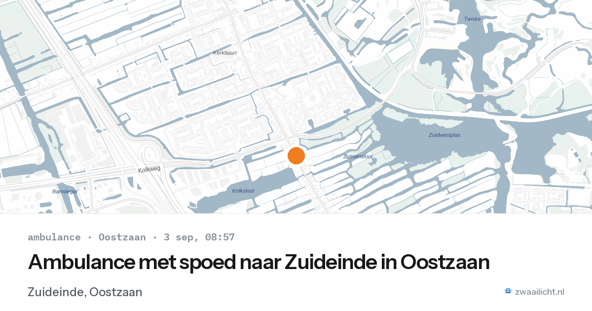 Ambulance met spoed naar Zuideinde in Oostzaan — 3 sep 2026